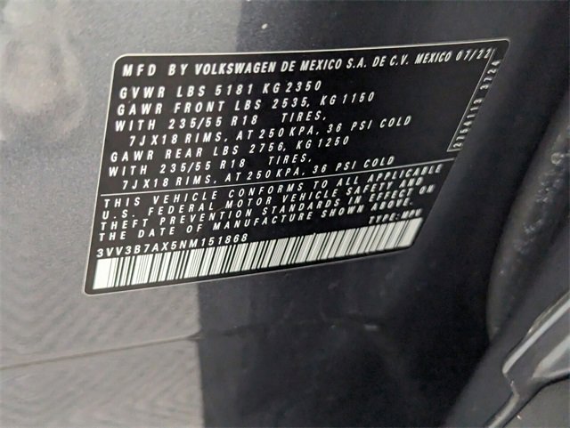 Certified 2022 Volkswagen Tiguan SE w/ Panoramic Sunroof Package image 20