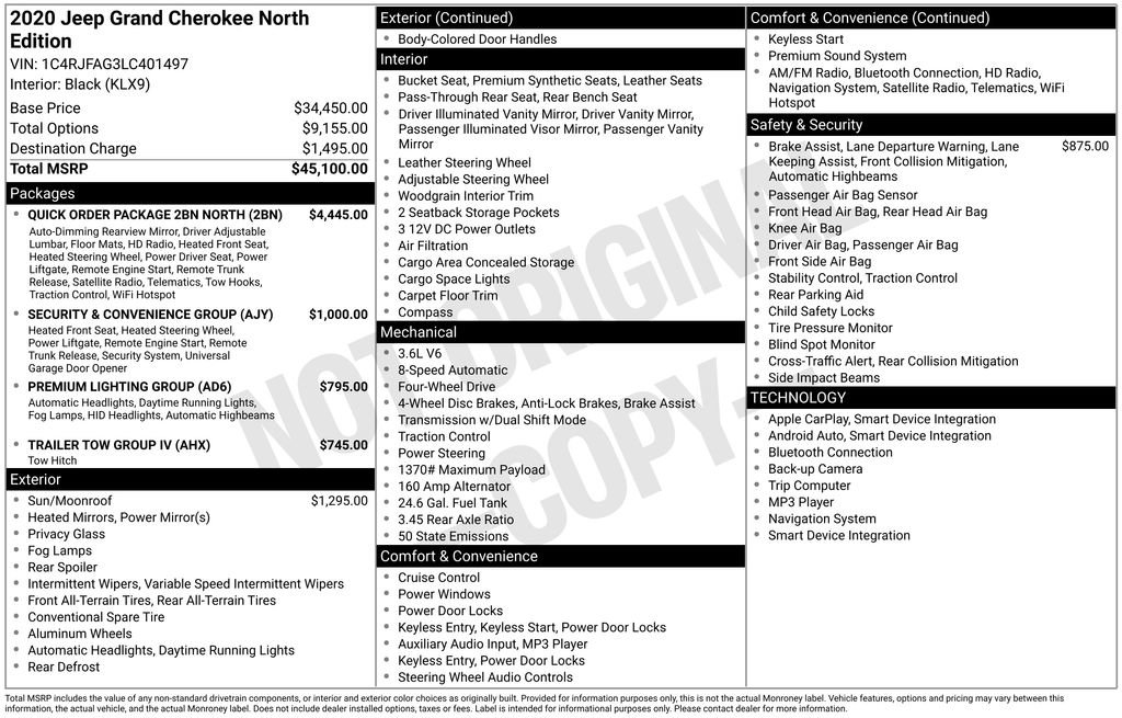 Used 2020 Jeep Grand Cherokee Laredo w/ Quick Order Package 2BN North image 55