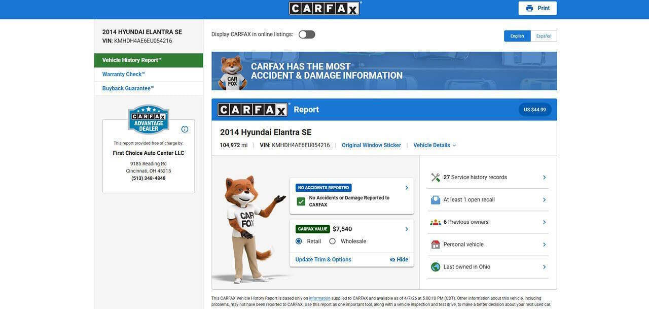 Used 2014 Hyundai Elantra SE w/ Option Group 02 image 2