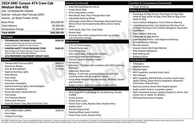 Used 2024 GMC Canyon AT4 w/ Technology Package AWD/4WD image 31