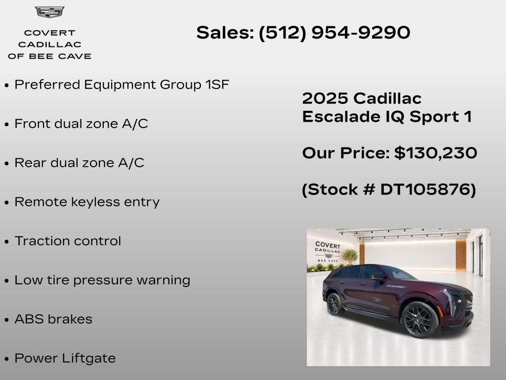 New 2025 Cadillac Escalade IQ Sport 1 w/ LPO, ONYX Package AWD/4WD image 7