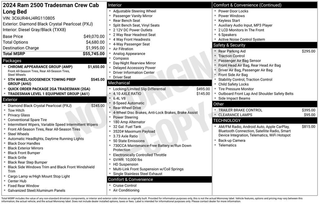 New 2024 RAM 2500 Tradesman w/ Chrome Appearance Group RWD image 5