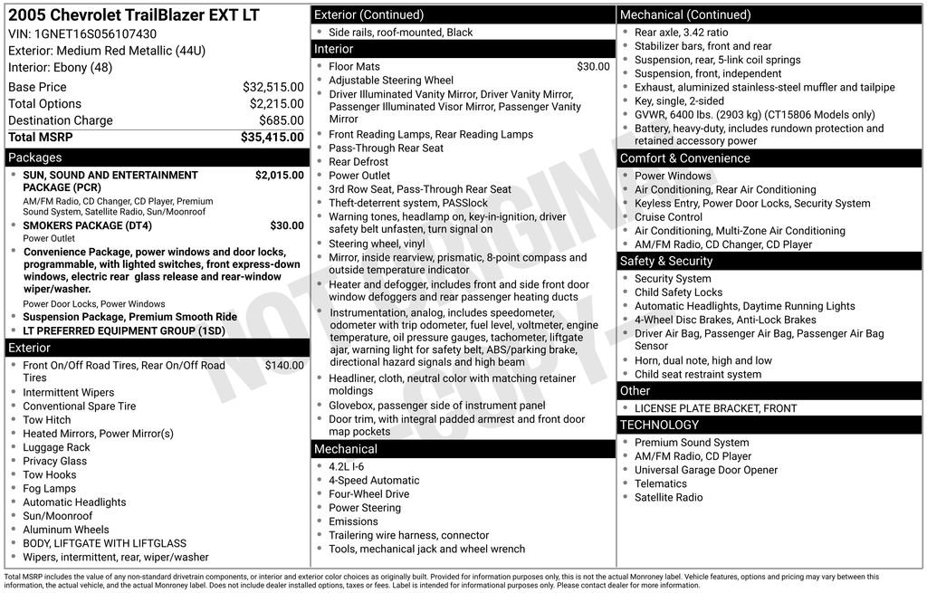 Used 2005 Chevrolet TrailBlazer EXT LT image 33