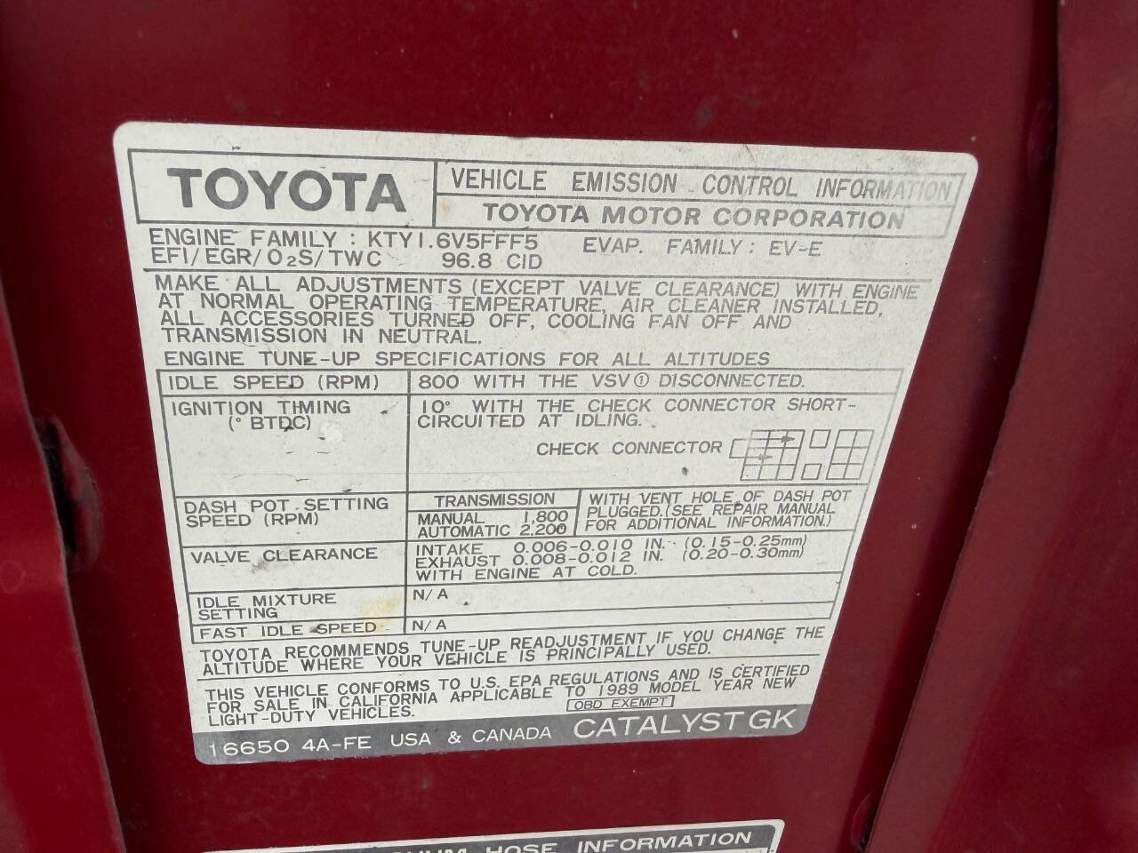 Used 1989 Toyota Corolla Deluxe image 40