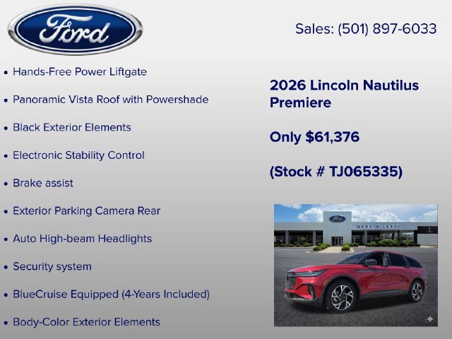 New 2026 Lincoln Nautilus Premier w/ Equipment Group 102A AWD/4WD image 24