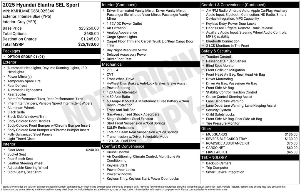 Used 2025 Hyundai Elantra Sport image 7