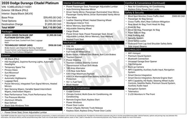 Used 2020 Dodge Durango Citadel AWD/4WD image 2