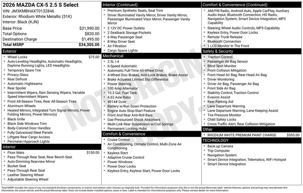 New 2026 MAZDA CX-5 Select AWD/4WD image 34