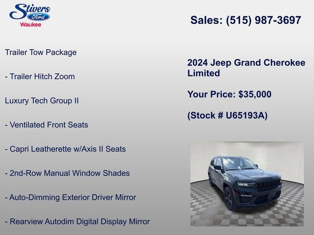 Used 2024 Jeep Grand Cherokee Limited w/ Luxury Tech Group II AWD/4WD image 16