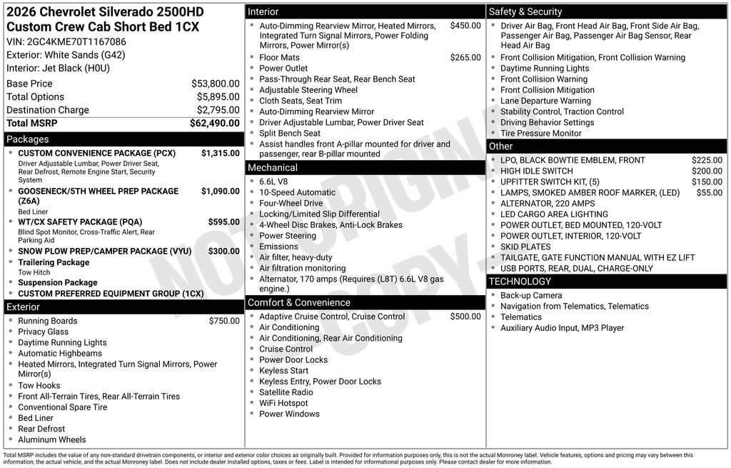New 2026 Chevrolet Silverado 2500 Custom w/ Custom Convenience Package image 9