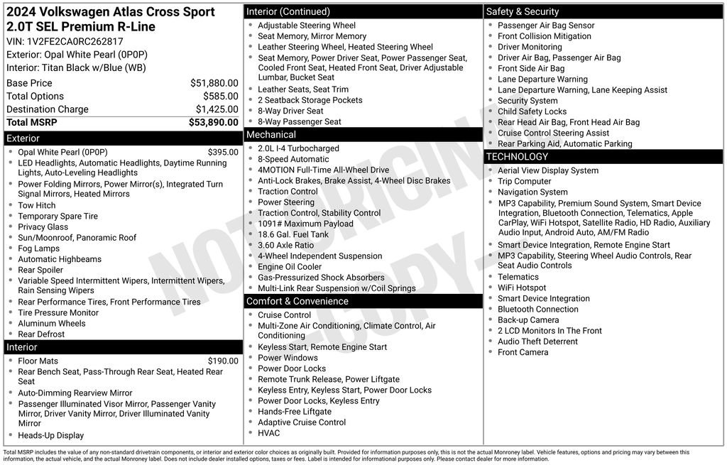 Used 2024 Volkswagen Atlas Cross Sport SEL Premium R-Line AWD/4WD image 3