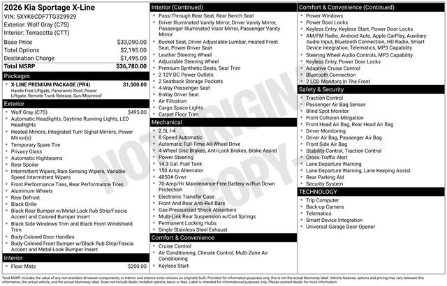 Used 2026 Kia Sportage X-Line w/ X-Line Premium Package image 6