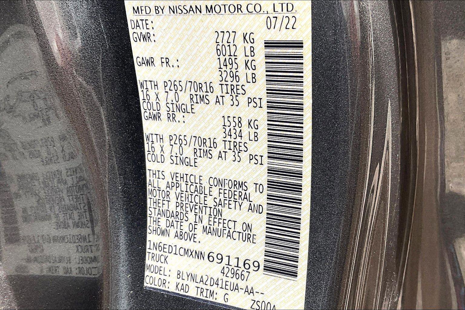 Certified 2022 Nissan Frontier S w/ Technology Package image 3