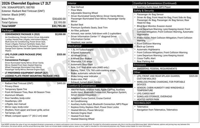 New 2026 Chevrolet Equinox LT w/ Convenience Package II image 6