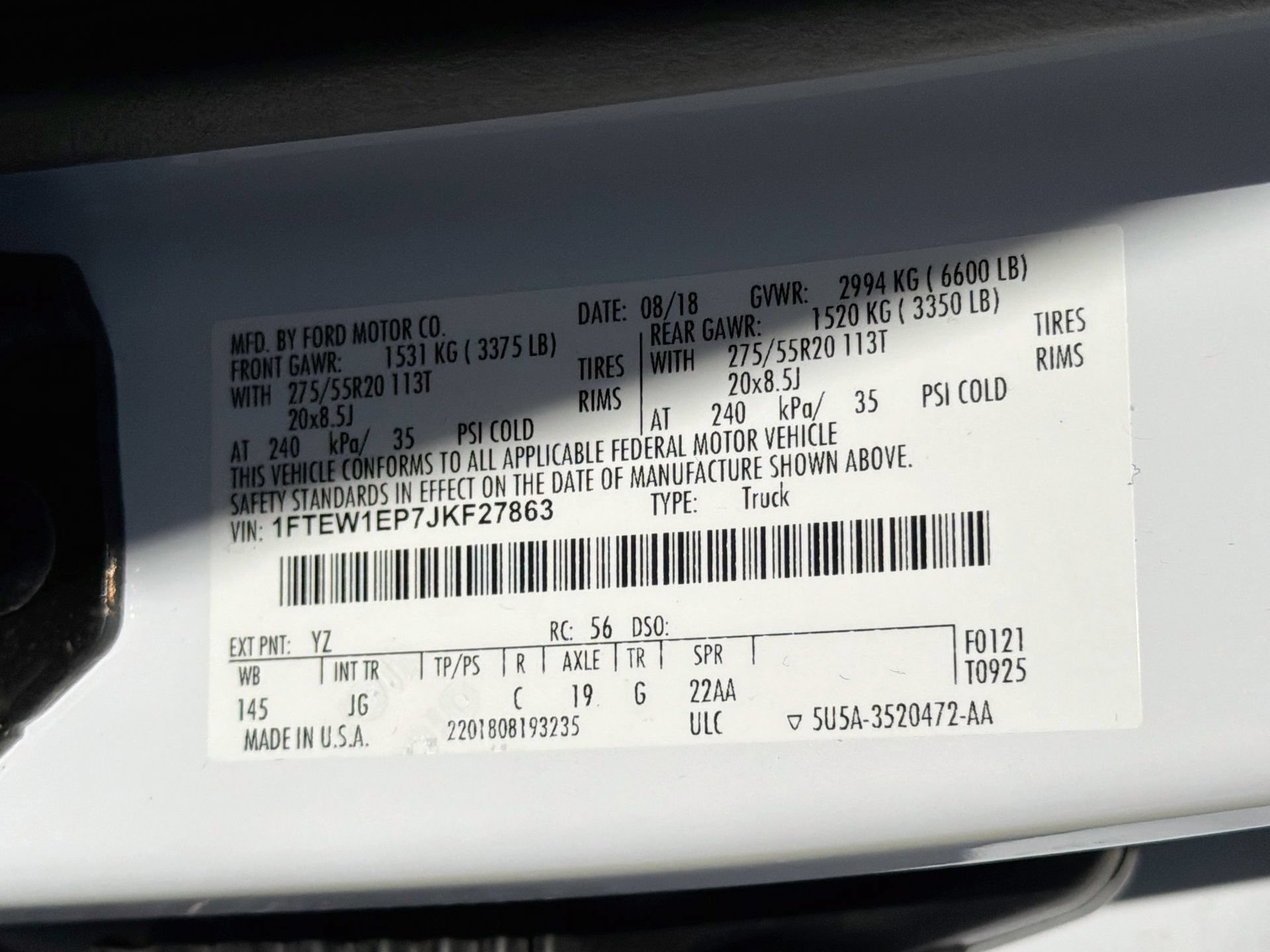 Used 2018 Ford F150 XL w/ Equipment Group 101A Mid AWD/4WD image 38