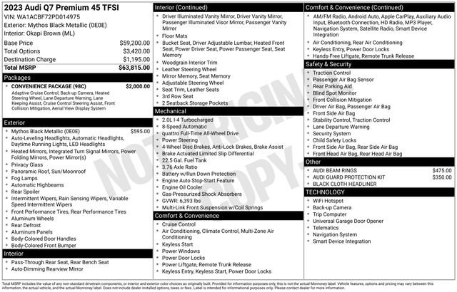 Used 2023 Audi Q7 2.0T Premium w/ Convenience Package image 9