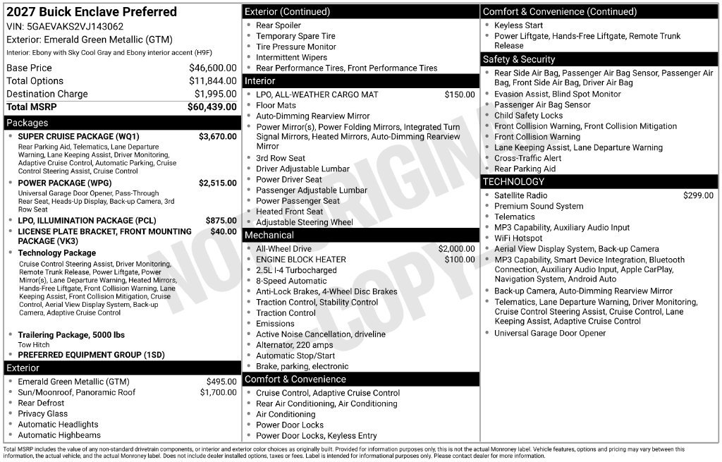 New 2027 Buick Enclave Preferred w/ Super Cruise Package AWD/4WD image 5