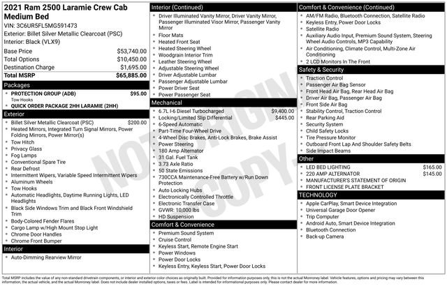 Used 2021 RAM 2500 Laramie w/ Protection Group image 25