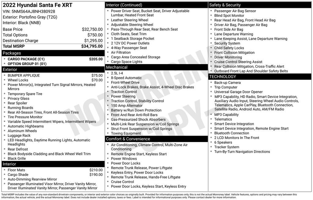 Used 2022 Hyundai Santa Fe XRT w/ Cargo Package FWD image 6