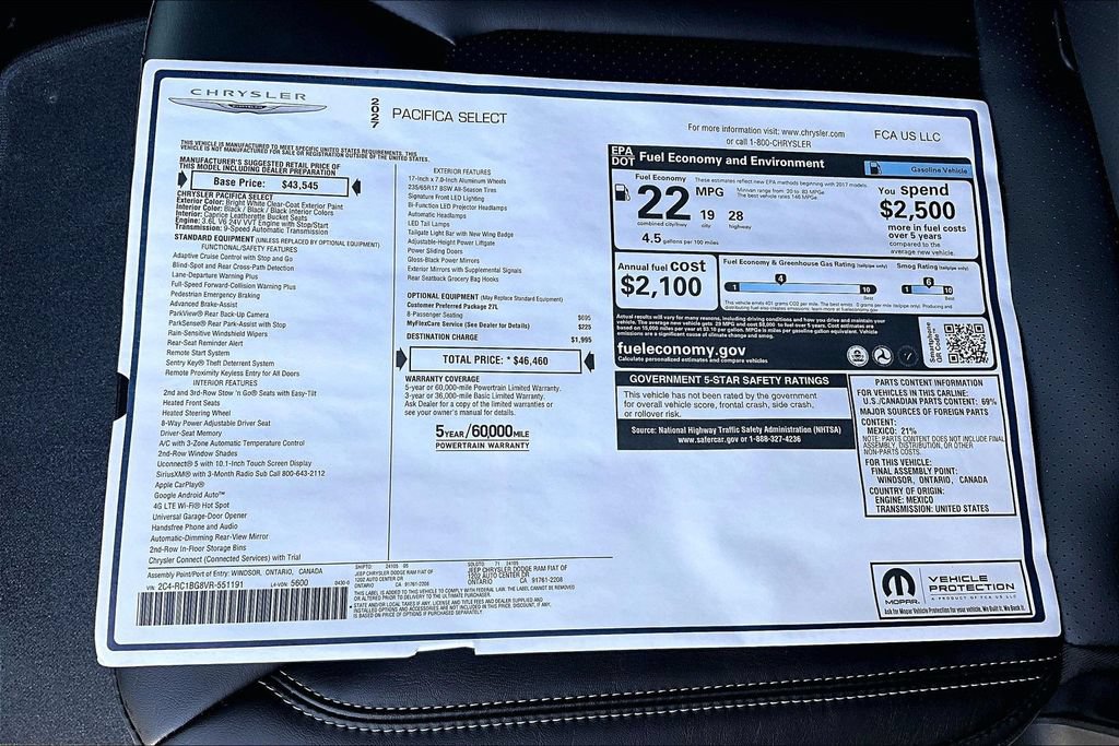 New 2027 Chrysler Pacifica Select FWD image 34