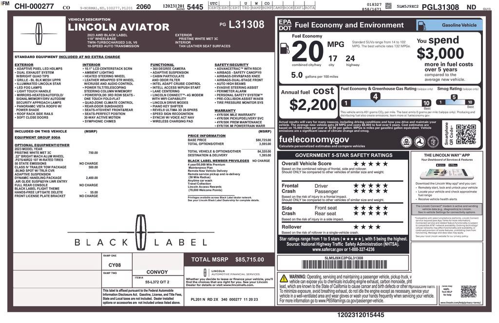 Used 2023 Lincoln Aviator Black Label w/ Dynamic Handling Package AWD/4WD image 37