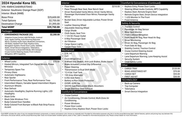 Used 2024 Hyundai Kona SEL w/ Convenience Package FWD image 30