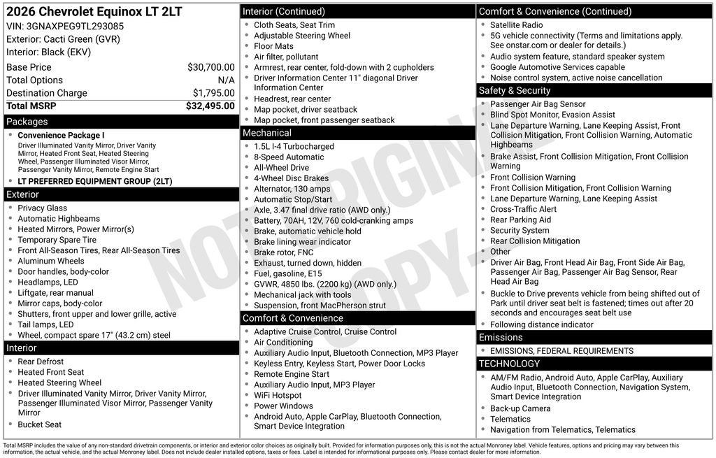 New 2026 Chevrolet Equinox LT image 3