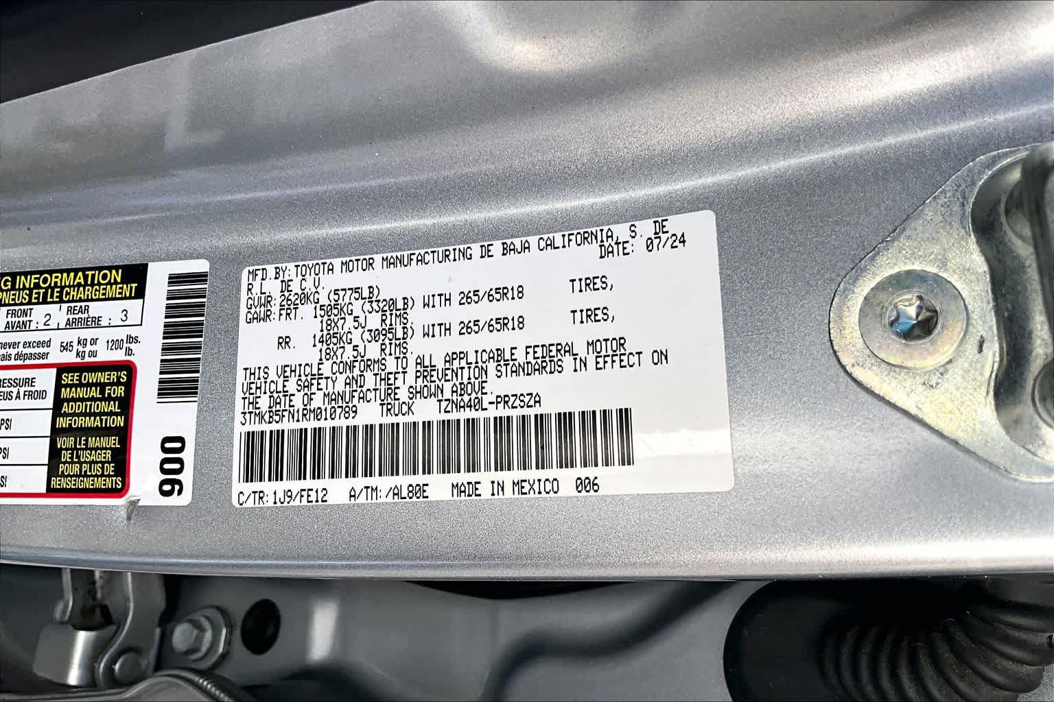 Certified 2024 Toyota Tacoma TRD Sport RWD image 34