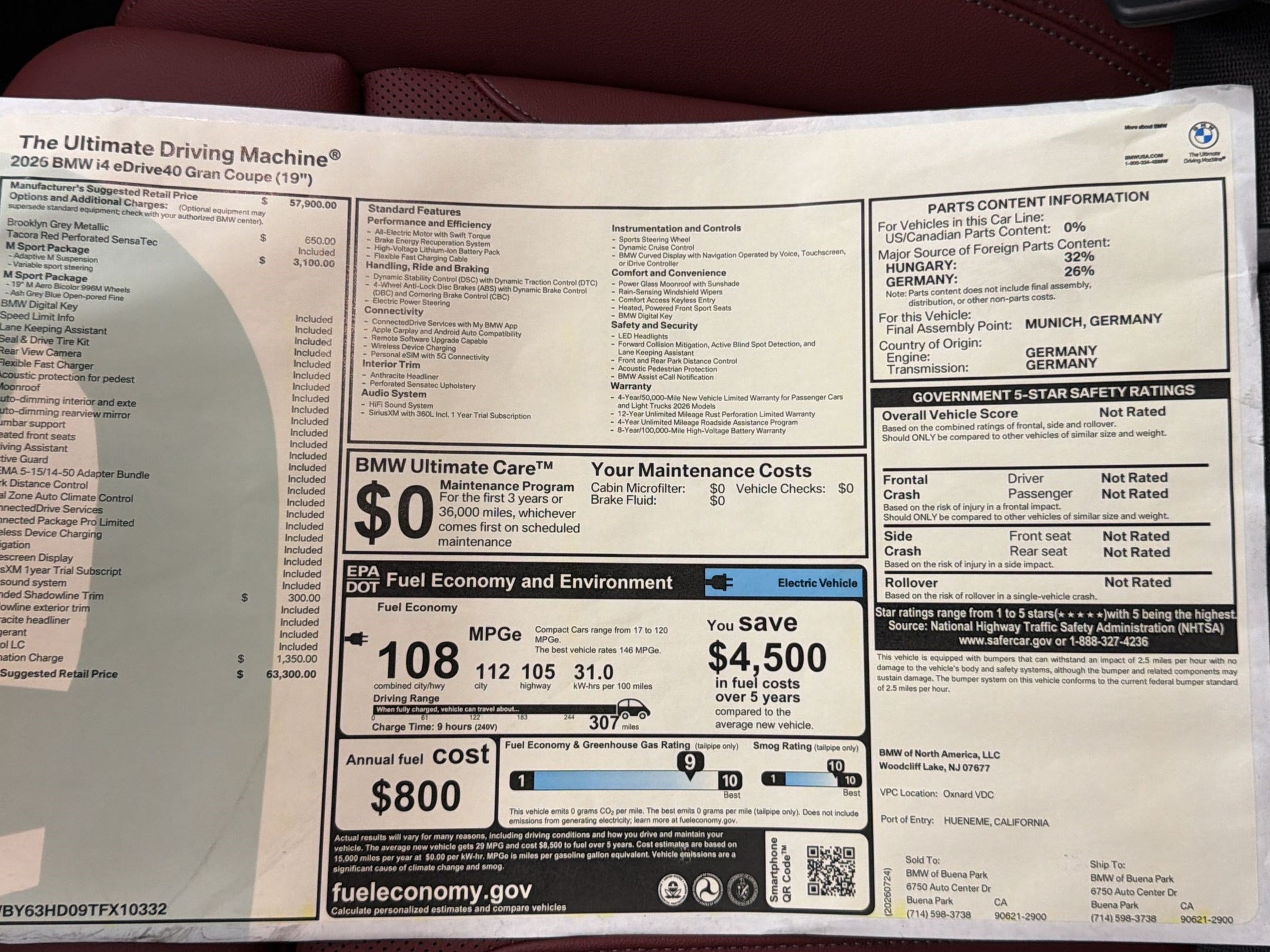 New 2026 BMW i4 eDrive40 w/ M Sport Package RWD image 32