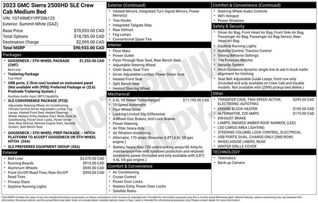 Used 2023 GMC Sierra 2500 SLE w/ Gooseneck/5TH Wheel Package AWD/4WD image 35