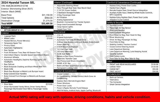 Used 2024 Hyundai Tucson SEL AWD/4WD image 9