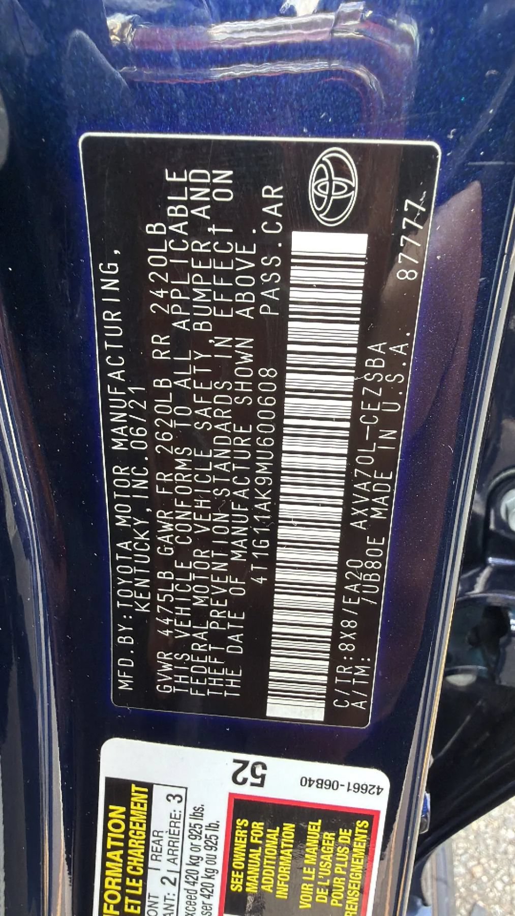 Used 2021 Toyota Camry SE FWD image 30