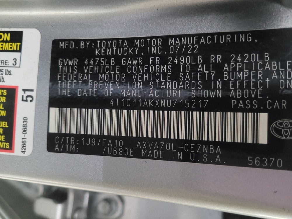 Used 2022 Toyota Camry LE FWD image 33