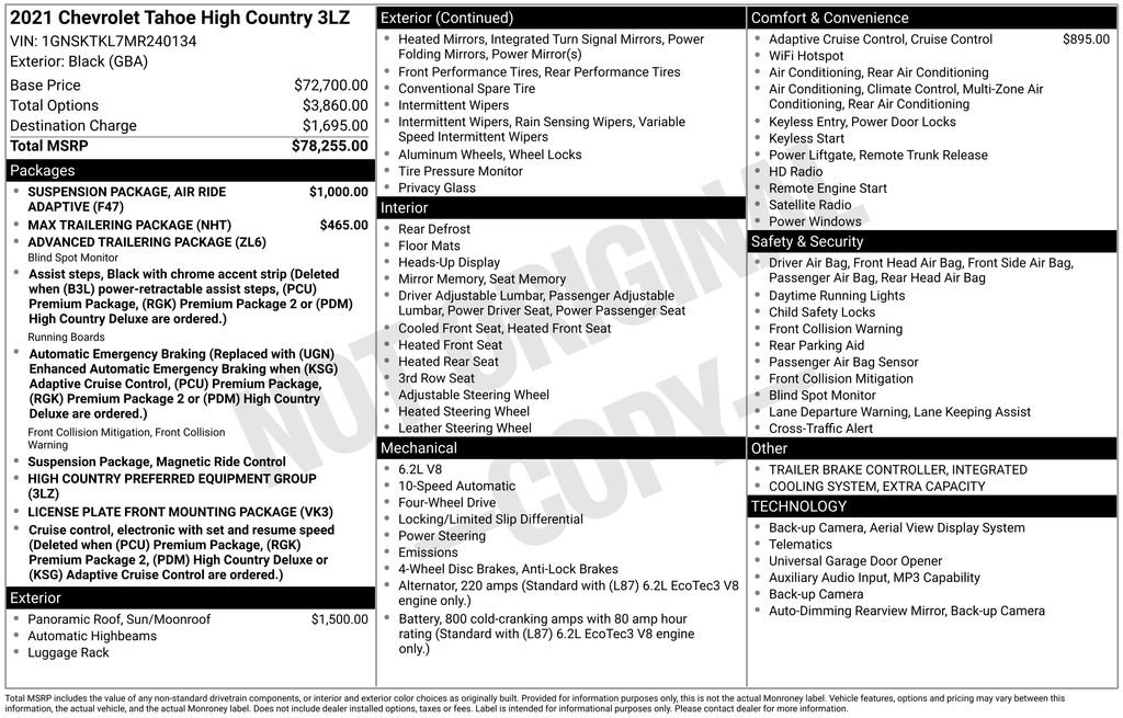 Certified 2021 Chevrolet Tahoe High Country image 5