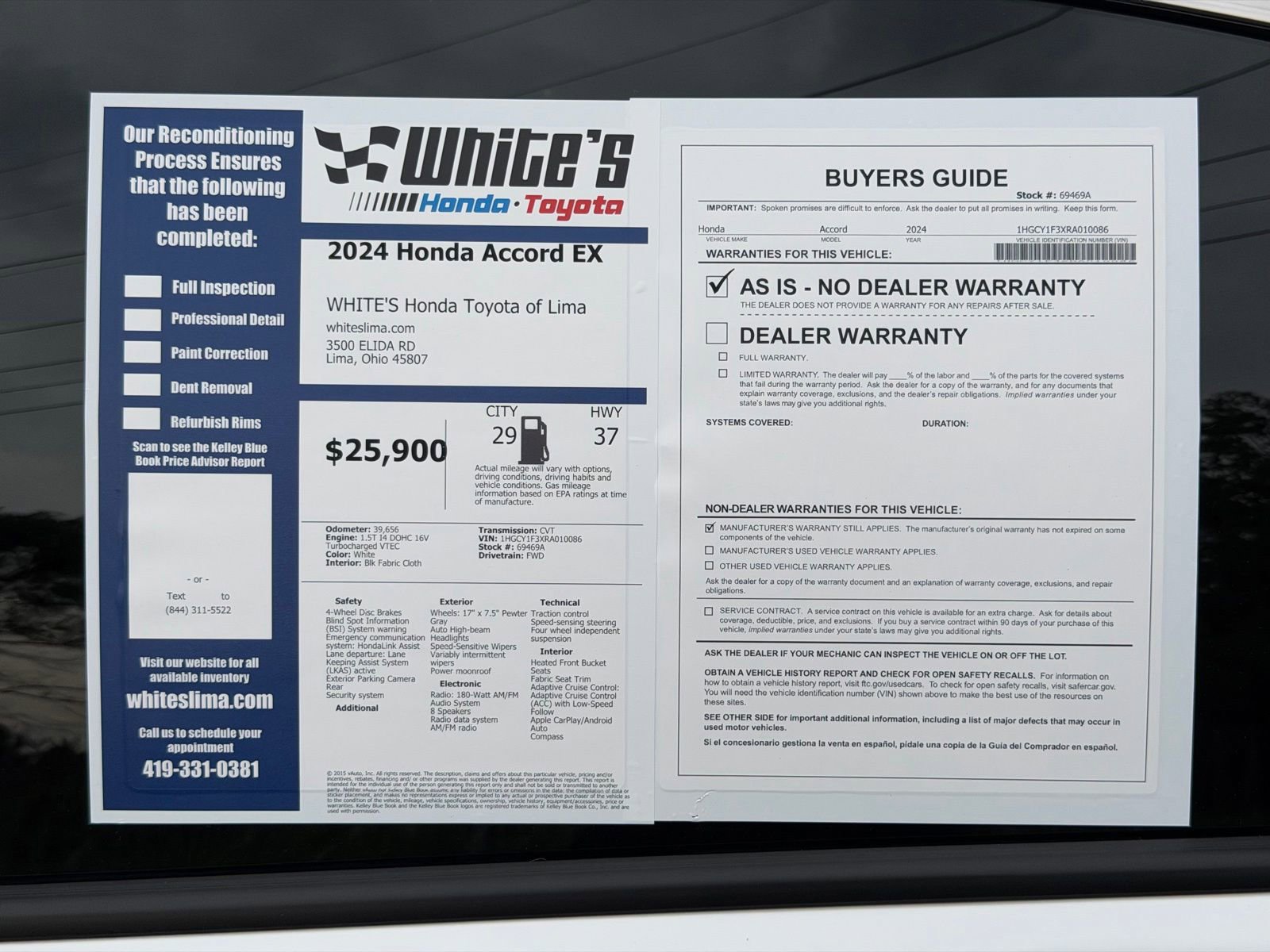 Used 2024 Honda Accord EX image 30