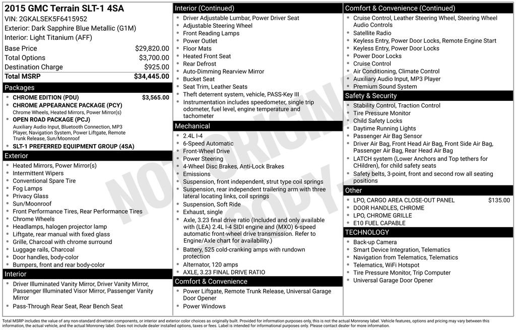 Used 2015 GMC Terrain SLT w/ Chrome Edition image 7