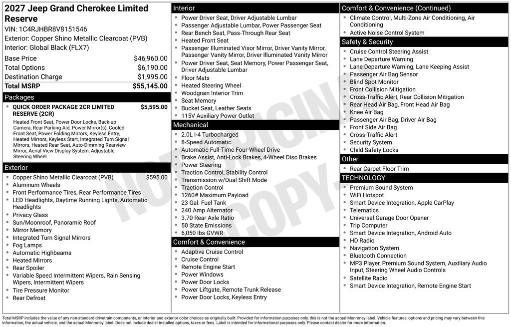 New 2027 Jeep Grand Cherokee Limited AWD/4WD image 33