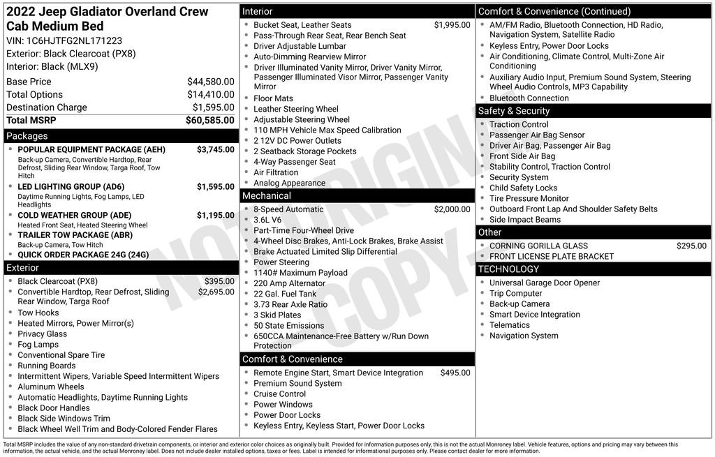 Used 2022 Jeep Gladiator Overland w/ Popular Equipment Package image 40