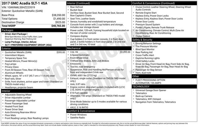 Used 2017 GMC Acadia SLT image 15