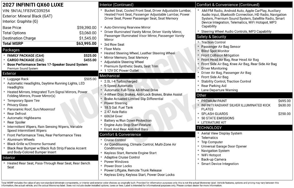Certified 2027 INFINITI QX60 Luxe w/ Family Package AWD/4WD image 3