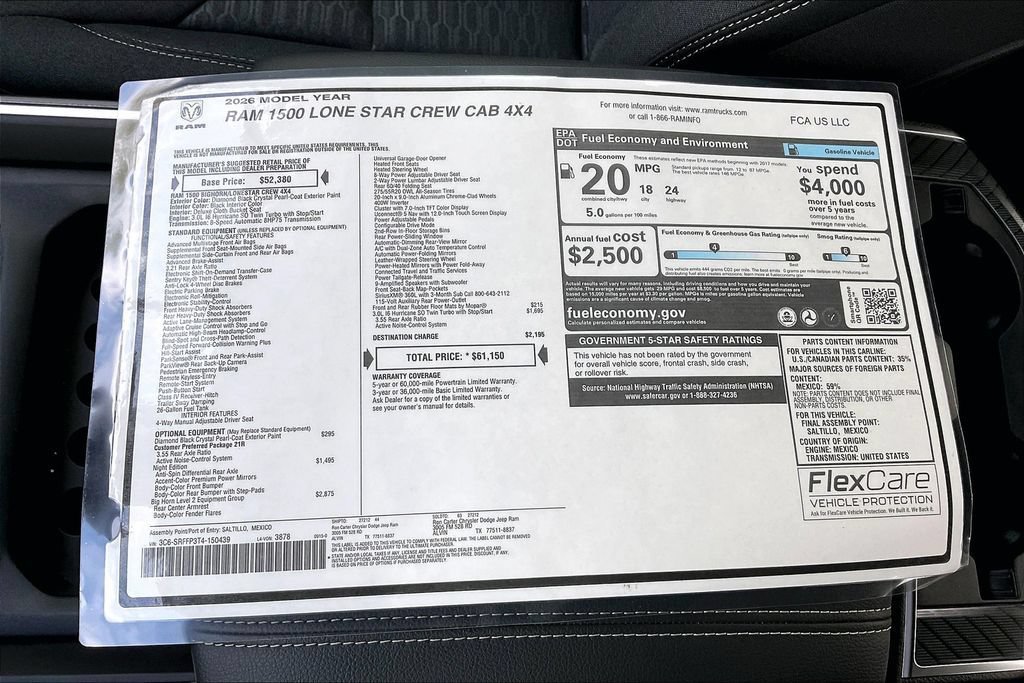 New 2026 RAM 1500 Lone Star AWD/4WD image 16