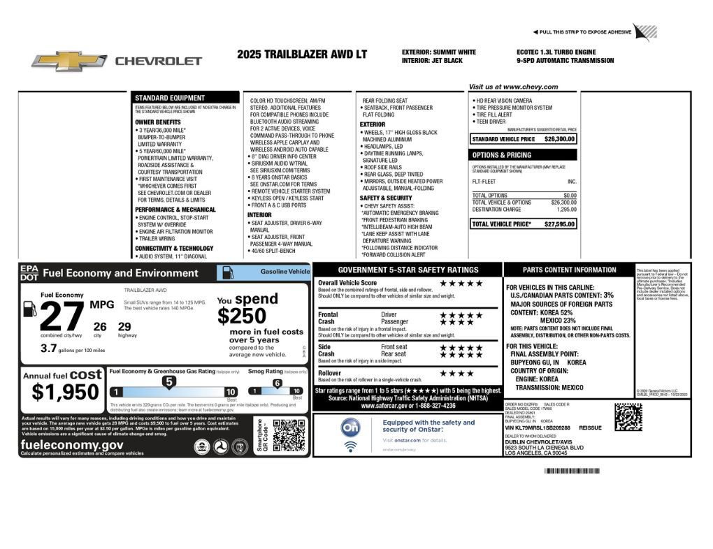 Used 2025 Chevrolet TrailBlazer LT AWD/4WD image 2