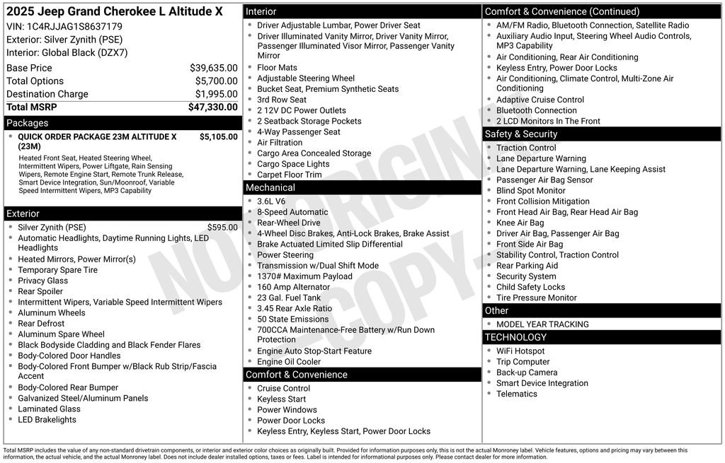 Used 2025 Jeep Grand Cherokee L Altitude RWD image 10