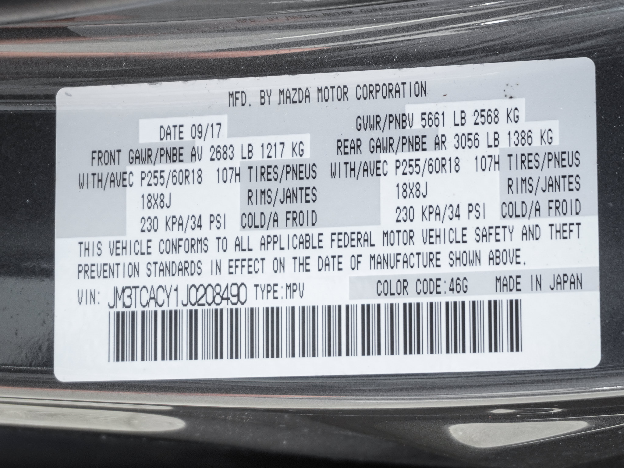Used 2018 MAZDA CX-9 Touring w/ Touring Premium Package FWD image 36