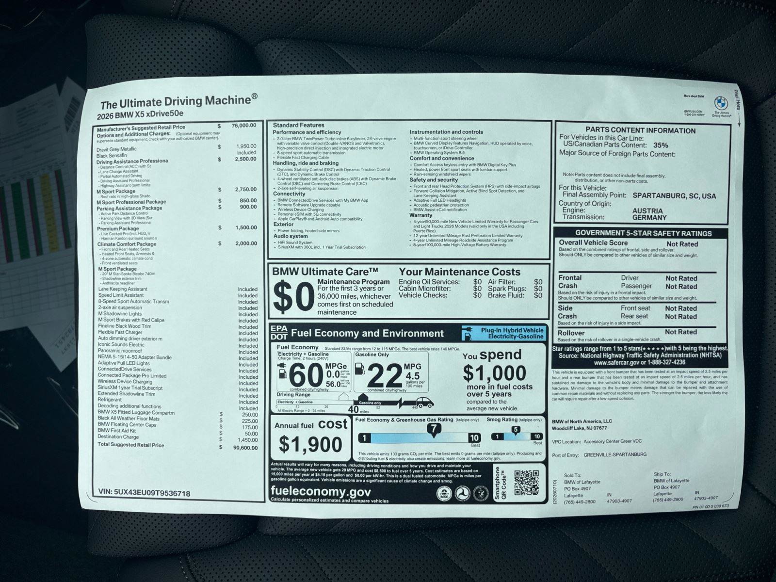New 2026 BMW X5 xDrive50e w/ M Sport Package AWD/4WD image 30
