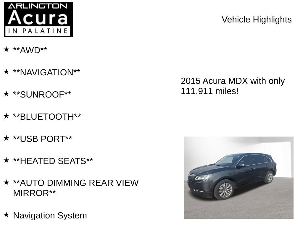 Used 2015 Acura MDX SH-AWD w/ Technology Package image 7
