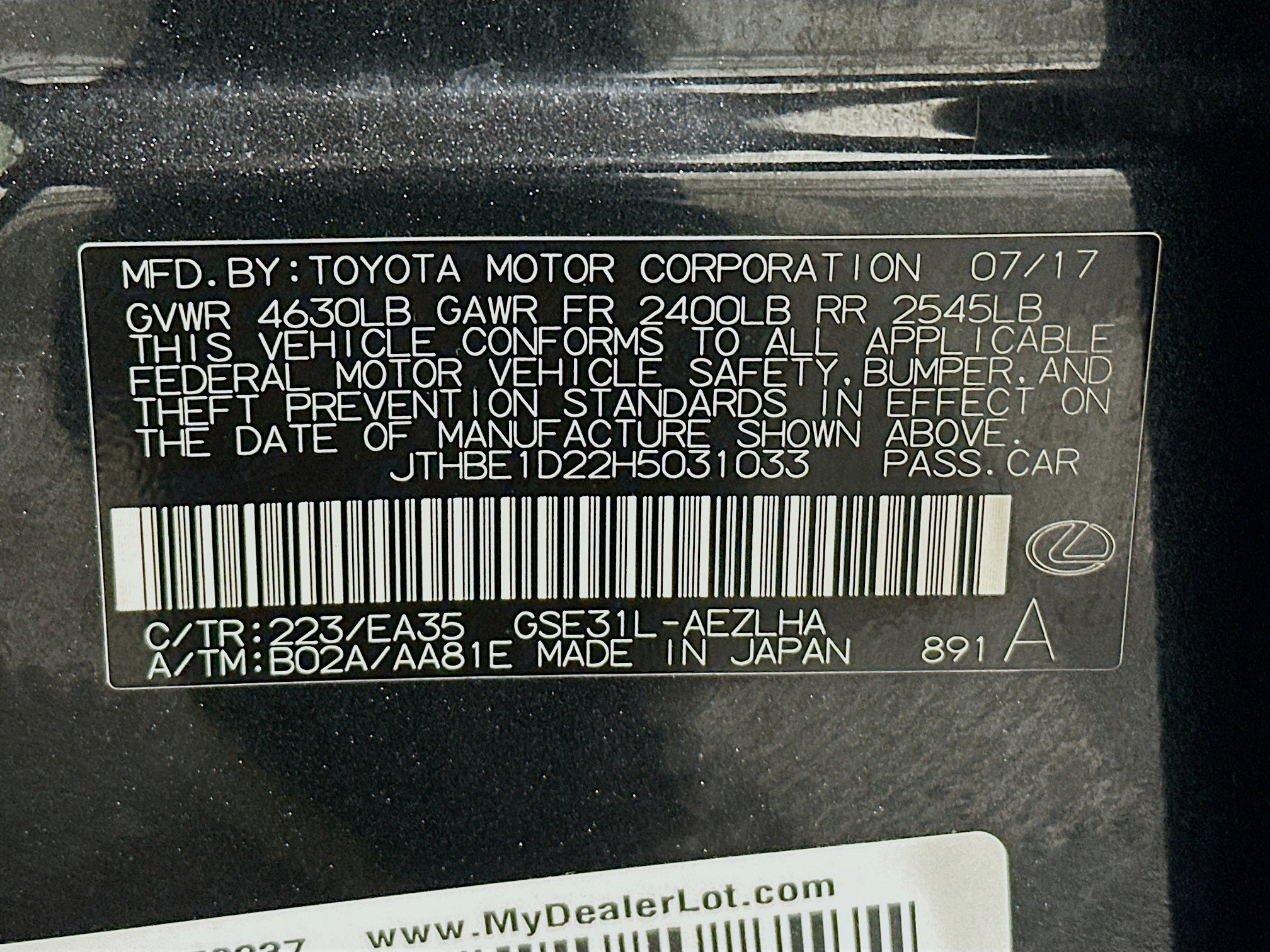 Used 2017 Lexus IS 350 F Sport image 12