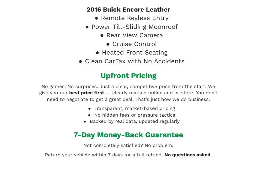 Used 2016 Buick Encore Leather AWD/4WD image 2