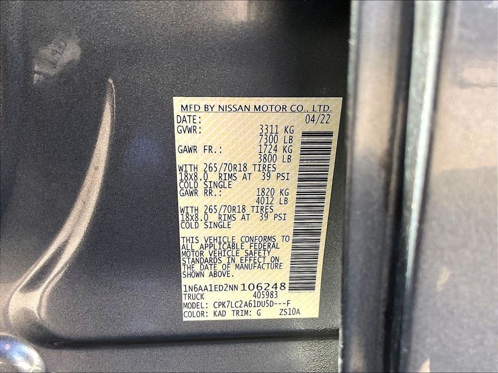 Used 2022 Nissan Titan SV w/ SV Convenience Package AWD/4WD image 34