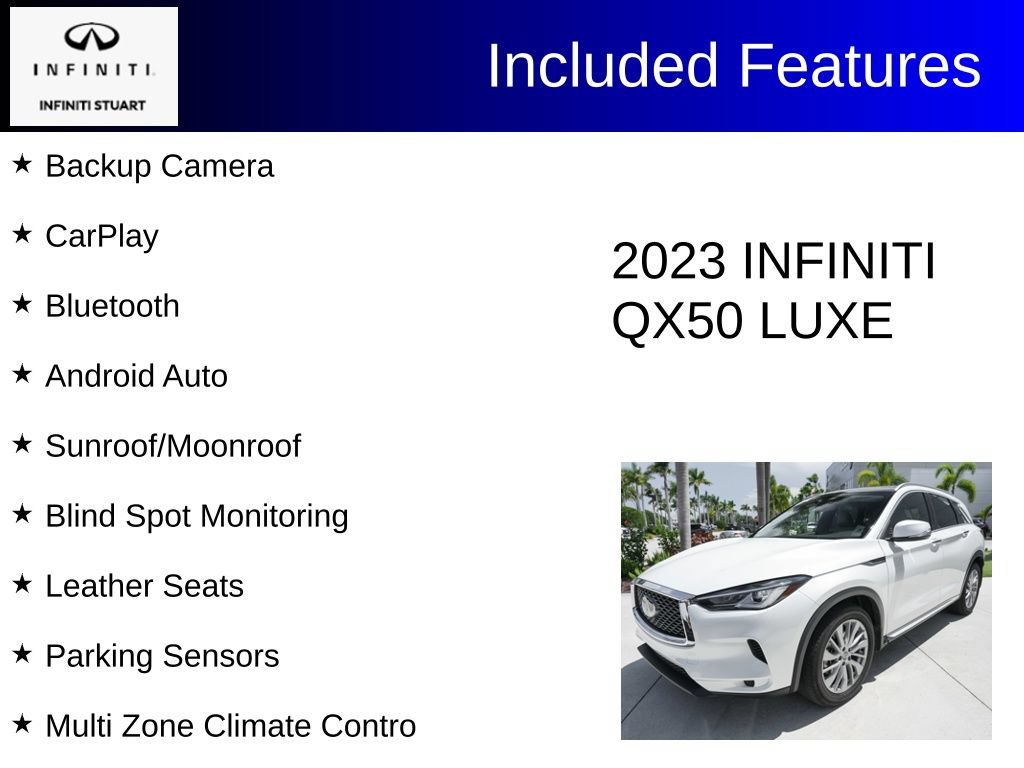 Used 2023 INFINITI QX50 Luxe FWD image 2
